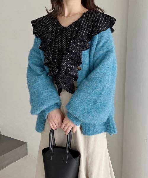 mysty woman（ミスティウーマン）の「フリルカラーアソートブラウス 171643（シャツ/ブラウス・レディース・オフホワイト/ブラック系その他/ブルー・FREE）」の20枚目の写真