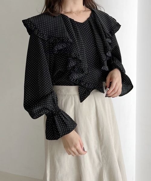 mysty woman（ミスティウーマン）の「フリルカラーアソートブラウス 171643（シャツ/ブラウス・レディース・オフホワイト/ブラック系その他/ブルー・FREE）」の21枚目の写真