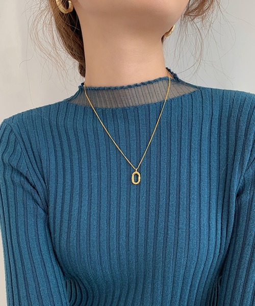 LAFFMO（ラフモ）の「リブドッキングシアーニットトップス（ニット/セーター・レディース・ホワイト/ブラック/イエロー/ブルー/パープル・FREE）」の15枚目の写真