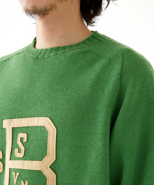 GYPSY&SONS(ジプシーアンドサンズ)の「WHOLEGARMENT CREW(SSB)(ニット/セーター・メンズ・グリーン/アイボリー/ネイビー・LARGE/MEDIUM)」の13枚目の写真
