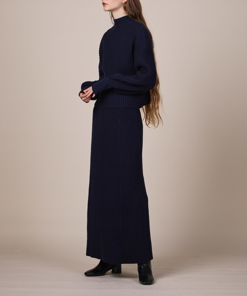 ReNorm（リノーム）の「【SET UP対応】リブニットプルオーバー（ニット/セーター・レディース・チャコール/ネイビー・フリー）」の5枚目の写真