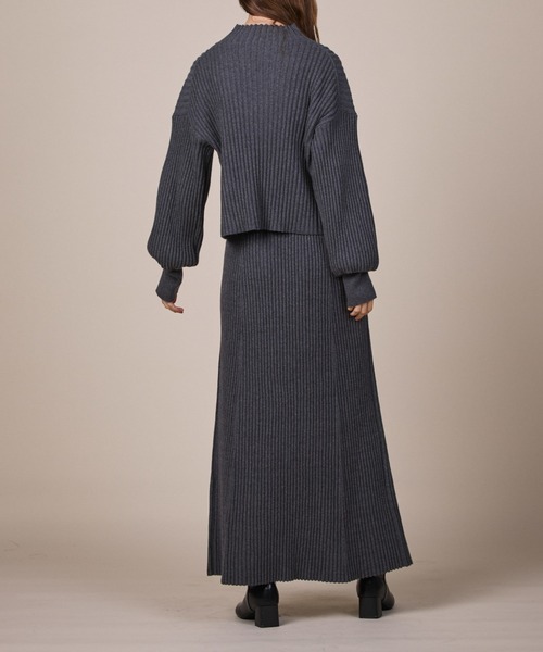 ReNorm（リノーム）の「【SET UP対応】リブニットプルオーバー（ニット/セーター・レディース・チャコール/ネイビー・フリー）」の3枚目の写真