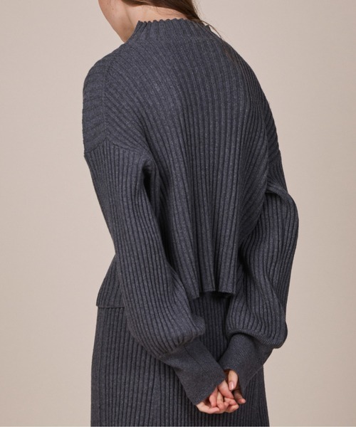 ReNorm（リノーム）の「【SET UP対応】リブニットプルオーバー（ニット/セーター・レディース・チャコール/ネイビー・フリー）」の7枚目の写真