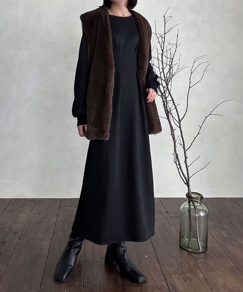 hellam（へラム）の「ウエストタックワンピース（ワンピース・レディース・オートミール/杢グレー/ブラック・FREE）」の21枚目の写真