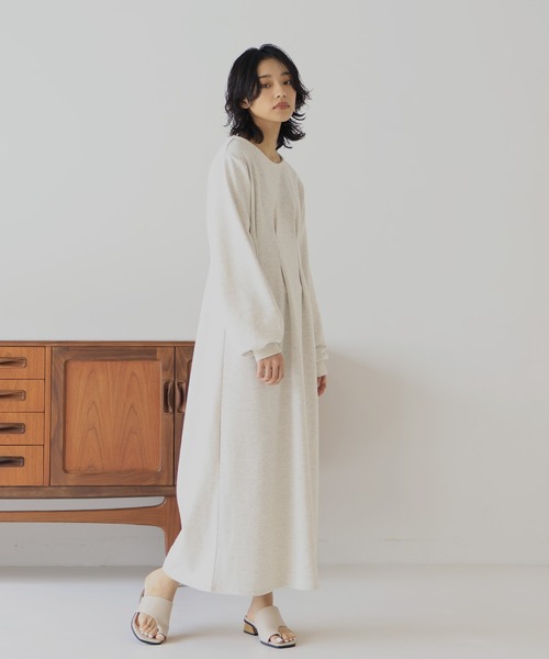 hellam（へラム）の「ウエストタックワンピース（ワンピース・レディース・オートミール/杢グレー/ブラック・FREE）」の9枚目の写真