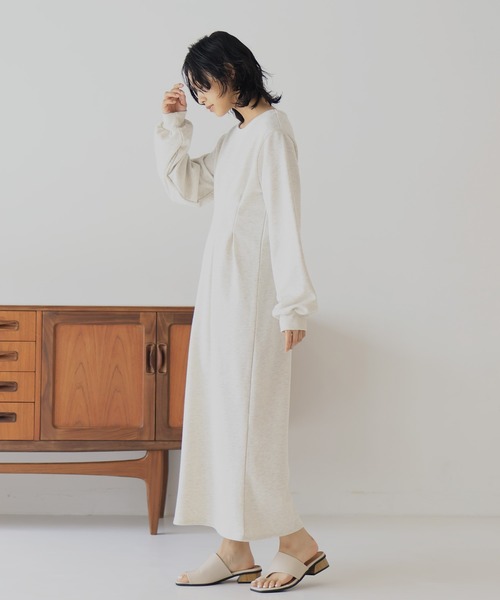 hellam（へラム）の「ウエストタックワンピース（ワンピース・レディース・オートミール/杢グレー/ブラック・FREE）」の8枚目の写真