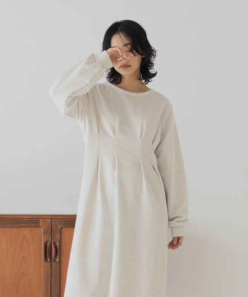 hellam（へラム）の「ウエストタックワンピース（ワンピース・レディース・オートミール/杢グレー/ブラック・FREE）」の6枚目の写真