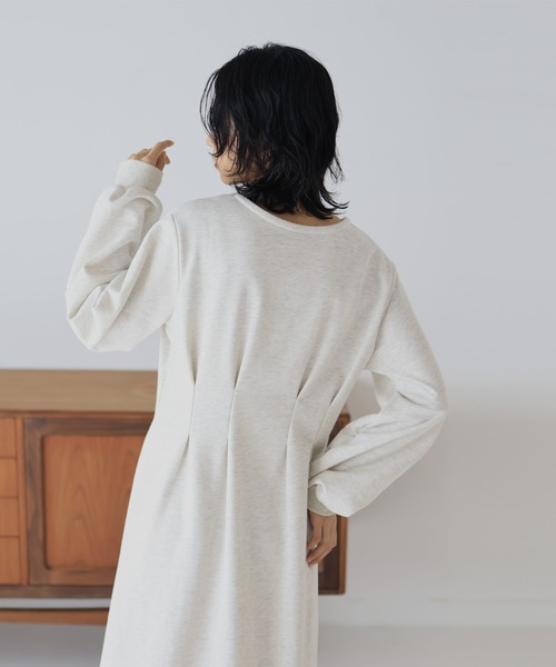 hellam（へラム）の「ウエストタックワンピース（ワンピース・レディース・オートミール/杢グレー/ブラック・FREE）」の5枚目の写真