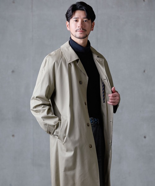 コットン100ステンカラーコートメンズ ライナー付き（ステンカラー