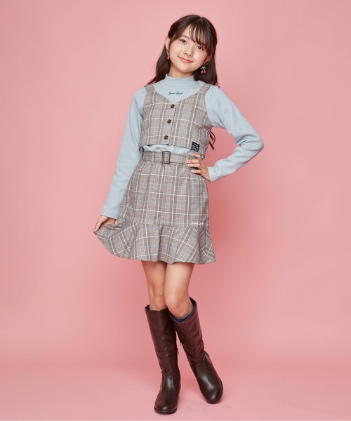 JENNI love(ジェニィラブ)の「起毛チェックベルト付きスカパン(その他パンツ・キッズ・ブラウン/ブラック/ベージュ・140cm/150cm/160cm/130cm)」の4枚目の写真