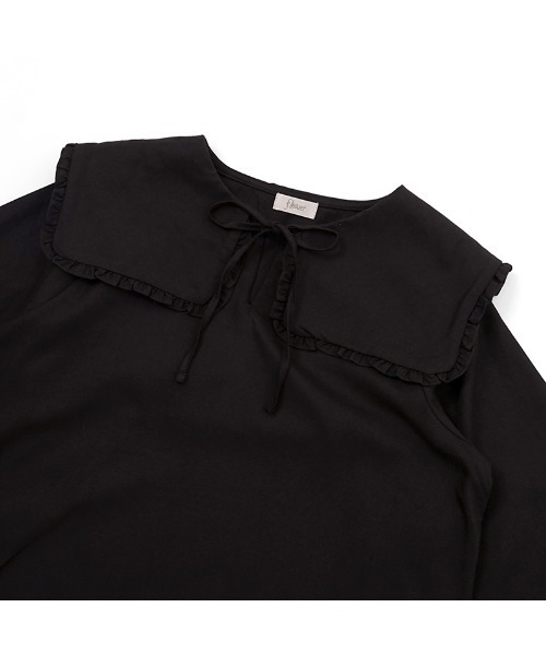 flower（フラワー）の「ビッグカラーブラウス（シャツ/ブラウス・レディース・アイボリー/ブラック・FREE）」の5枚目の写真