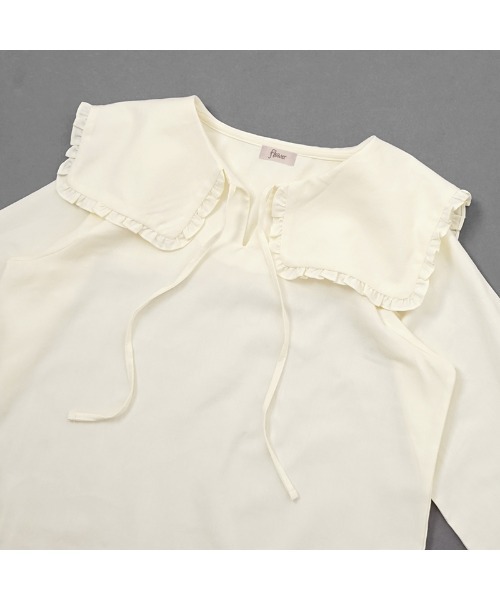 flower（フラワー）の「ビッグカラーブラウス（シャツ/ブラウス・レディース・アイボリー/ブラック・FREE）」の8枚目の写真