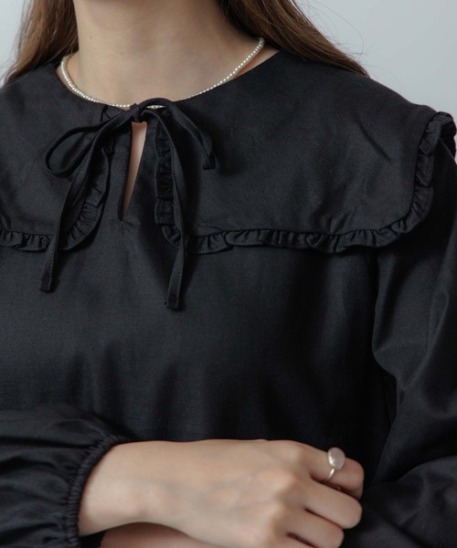 flower（フラワー）の「ビッグカラーブラウス（シャツ/ブラウス・レディース・アイボリー/ブラック・FREE）」の20枚目の写真