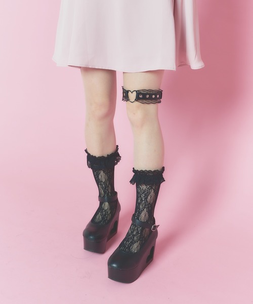 WEGO（ウィゴー）の「WEGO/【一部店限定】ハートモチーフ付きガーターベルト（ベルト・レディース・ブラック・FREE）」の7枚目の写真