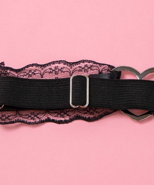 WEGO（ウィゴー）の「WEGO/【一部店限定】ハートモチーフ付きガーターベルト（ベルト・レディース・ブラック・FREE）」の2枚目の写真