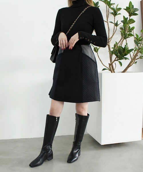 MODE ROBE（モードローブ）の「キルティング切替ミニスカート（スカート・レディース・ブラック/ベージュ・FREE）」の9枚目の写真