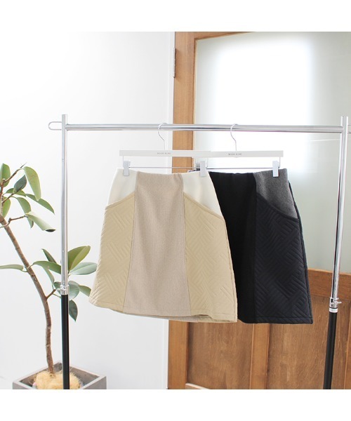 MODE ROBE（モードローブ）の「キルティング切替ミニスカート（スカート・レディース・ブラック/ベージュ・FREE）」の11枚目の写真