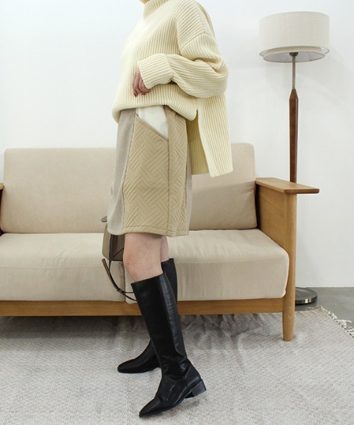 MODE ROBE（モードローブ）の「キルティング切替ミニスカート（スカート・レディース・ブラック/ベージュ・FREE）」の14枚目の写真