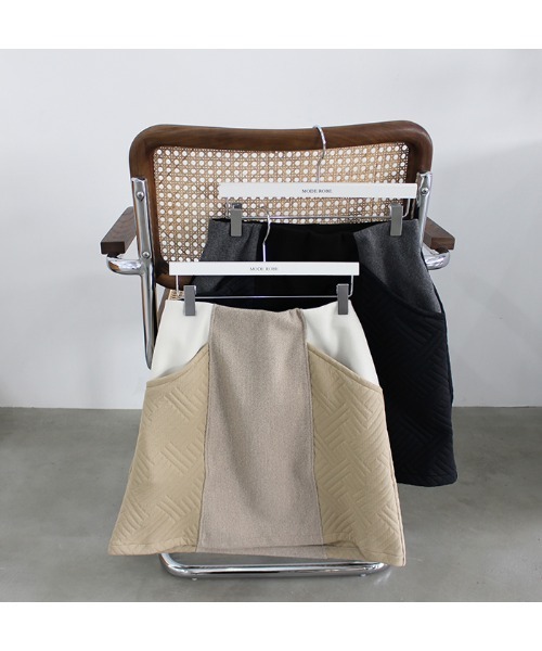 MODE ROBE（モードローブ）の「キルティング切替ミニスカート（スカート・レディース・ブラック/ベージュ・FREE）」の16枚目の写真