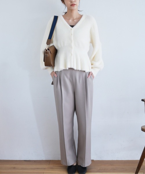 FREE'S MART（フリーズマート）の「◇ショートシャギーペプラムニットカーディガン（カーディガン/ボレロ・レディース・ホワイト/パープル/ベージュ/ピンク・FREE）」の10枚目の写真