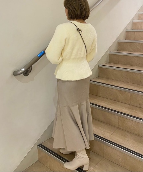 FREE'S MART（フリーズマート）の「◇ショートシャギーペプラムニットカーディガン（カーディガン/ボレロ・レディース・ホワイト/パープル/ベージュ/ピンク・FREE）」の17枚目の写真