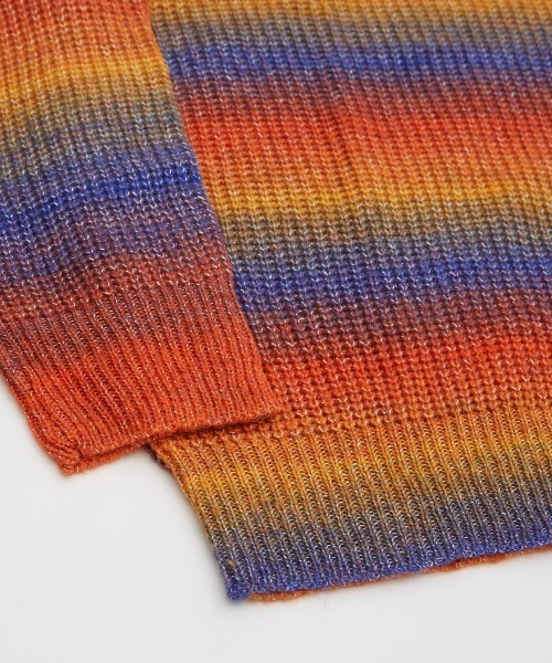 improves（インプローブス）の「グラデーション ボーダー クルーネック ニット（ニット/セーター・メンズ・ベージュ/グリーン/レインボー・MEDIUM/LARGE）」の9枚目の写真