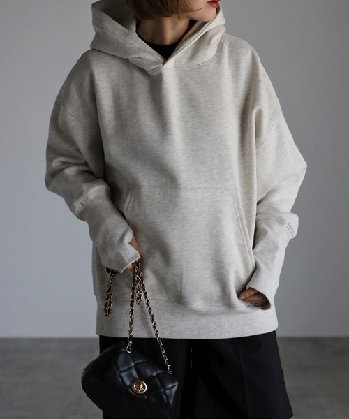 Bonjour Sagan（ボンジュールサガン）の「指穴付き裏毛フーディー（パーカー・レディース・ブラック/ライトグレー・FREE）」の15枚目の写真