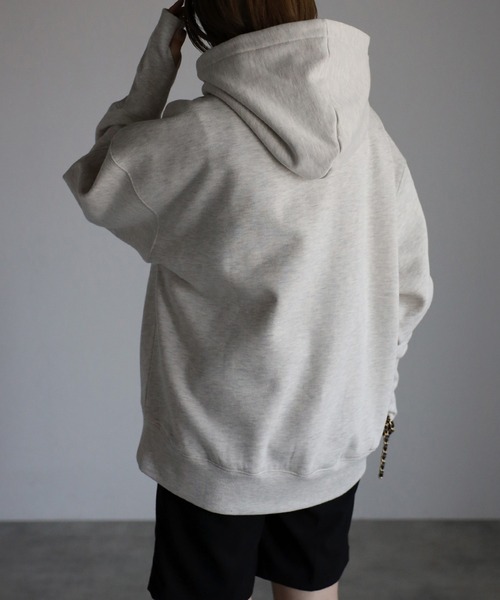 Bonjour Sagan（ボンジュールサガン）の「指穴付き裏毛フーディー（パーカー・レディース・ブラック/ライトグレー・FREE）」の7枚目の写真