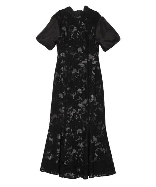 LAGUNAMOON(ラグナムーン)の「LADYジャガードレースフレアーワンピース(ドレス・レディース・ブラック/ベージュ/ブルー/チャコールグレー・SMALL/MEDIUM)」の11枚目の写真