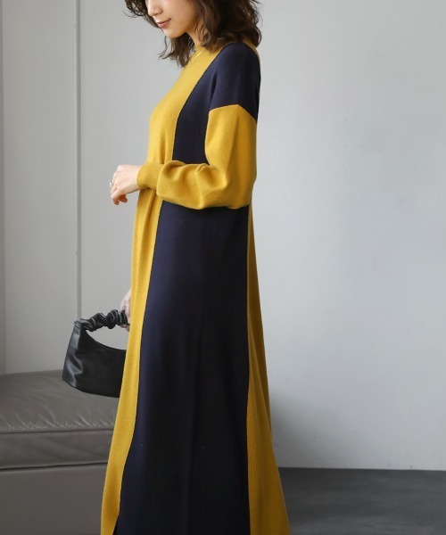 Bou Jeloud(ブージュルード)の「細見えラインワンピース(ワンピース・レディース・ブラック/グレー/イエロー・TL/FREE)」の3枚目の写真