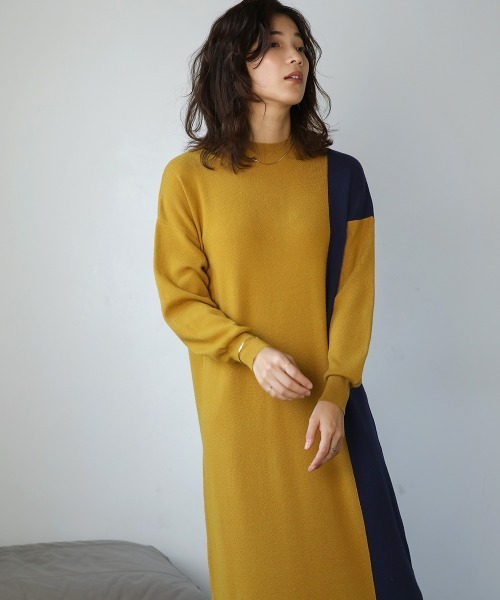 Bou Jeloud(ブージュルード)の「細見えラインワンピース(ワンピース・レディース・ブラック/グレー/イエロー・TL/FREE)」の6枚目の写真