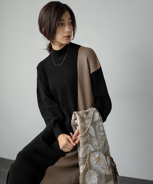 Bou Jeloud(ブージュルード)の「細見えラインワンピース(ワンピース・レディース・ブラック/グレー/イエロー・TL/FREE)」の12枚目の写真