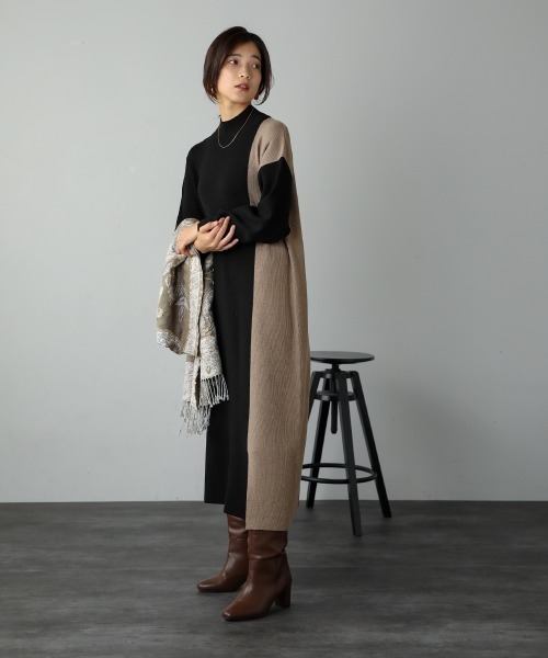 Bou Jeloud(ブージュルード)の「細見えラインワンピース(ワンピース・レディース・ブラック/グレー/イエロー・TL/FREE)」の13枚目の写真