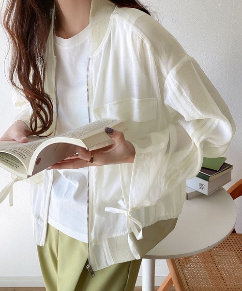 classicalelf(クラシカルエルフ)の「【mily bilet】上級見え間違いなし。シアードロストリボンMA-1(ブルゾン・レディース・ブラック/ベージュ/ホワイト・LARGE/MEDIUM/SMALL/X-LARGE)」の17枚目の写真