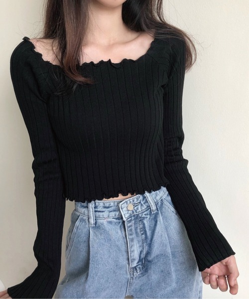 meJane(ミージェーン)の「メローカットリブショートプルオーバー(Tシャツ/カットソー・レディース・ブラック/ホワイト/ピンク/パープル・FREE)」の15枚目の写真