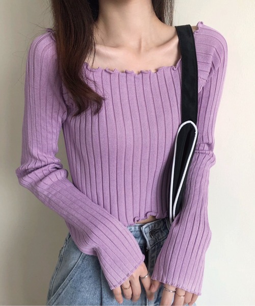 meJane(ミージェーン)の「メローカットリブショートプルオーバー(Tシャツ/カットソー・レディース・ブラック/ホワイト/ピンク/パープル・FREE)」の22枚目の写真