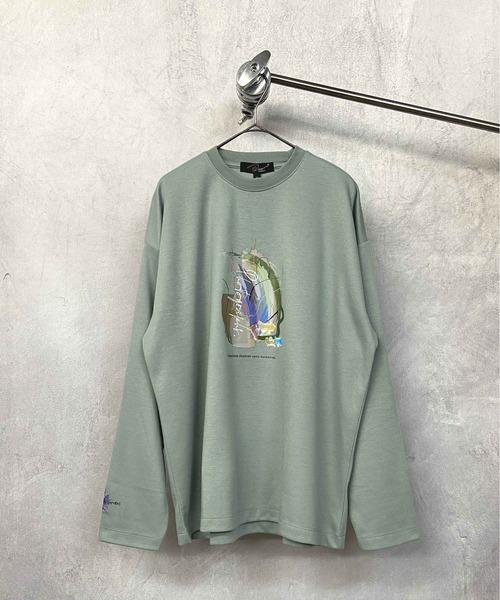 Beno（ビーノ）の「コットンタッチダンボール アートデザイン ロングスリーブTEE（Tシャツ/カットソー・メンズ・グレイッシュブルー/ホワイト/ブラック・M/L）」の21枚目の写真