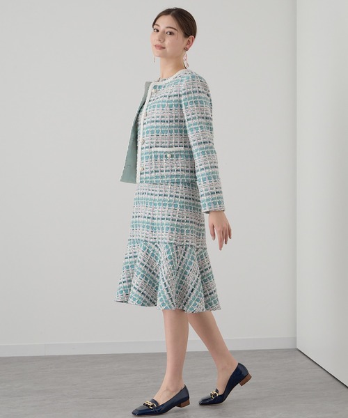 ★美品★ANAYI リリヤンミックスツイードクルー ジャケット ☆美品☆ANAYI リリヤンミックスツイードクルー ジャケット ANAYI