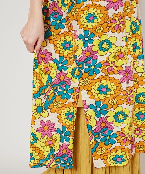 チャイハネ（チャイハネ）の「【チャイハネ】ヒピスラTシャツワンピース（ワンピース・レディース・ブラック/ベージュ/パープル・FREE）」の6枚目の写真