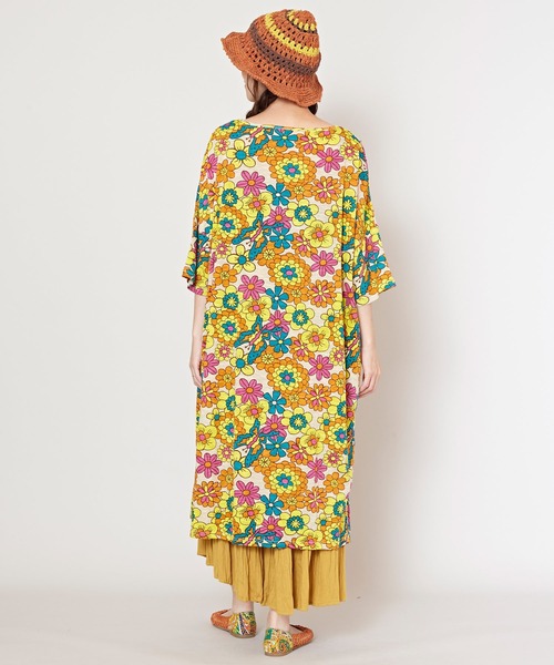 チャイハネ（チャイハネ）の「【チャイハネ】ヒピスラTシャツワンピース（ワンピース・レディース・ブラック/ベージュ/パープル・FREE）」の11枚目の写真