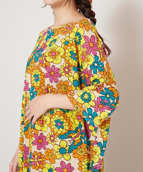 チャイハネ（チャイハネ）の「【チャイハネ】ヒピスラTシャツワンピース（ワンピース・レディース・ブラック/ベージュ/パープル・FREE）」の8枚目の写真