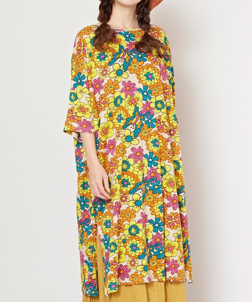 チャイハネ（チャイハネ）の「【チャイハネ】ヒピスラTシャツワンピース（ワンピース・レディース・ブラック/ベージュ/パープル・FREE）」の10枚目の写真