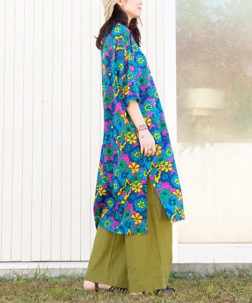 チャイハネ（チャイハネ）の「【チャイハネ】ヒピスラTシャツワンピース（ワンピース・レディース・ブラック/ベージュ/パープル・FREE）」の20枚目の写真