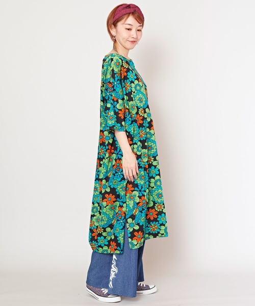 チャイハネ（チャイハネ）の「【チャイハネ】ヒピスラTシャツワンピース（ワンピース・レディース・ブラック/ベージュ/パープル・FREE）」の15枚目の写真