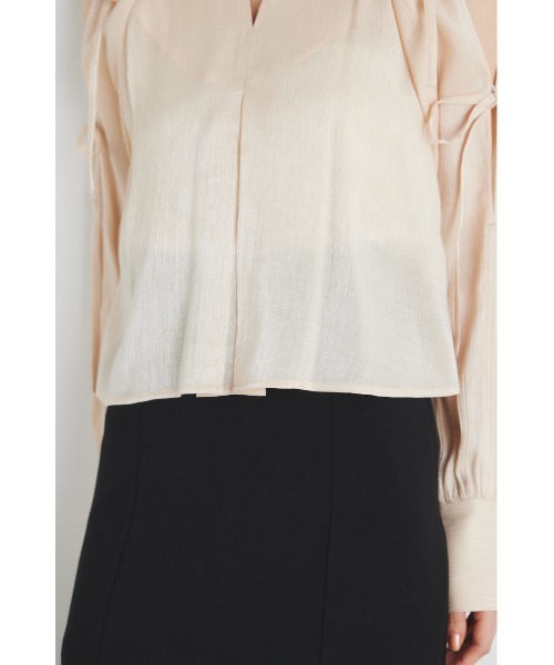 rienda - rienda リボンデザインブラウス L/GRY rienda（リエンダ）の「リボンデザインブラウス 春服（シャツ