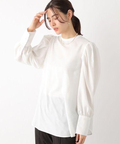LEPSIM(レプシィム)の「ソフトパワショルブラウス 187444(シャツ/ブラウス・レディース・オフホワイト/チャコールグレー/ブルー・FREE)」の2枚目の写真