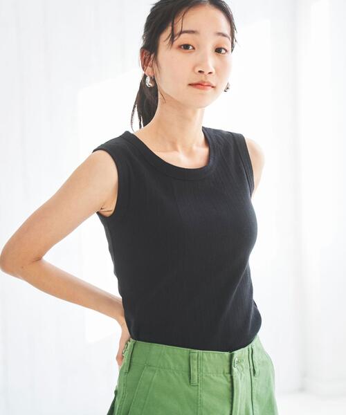 coen（コーエン）の「ハリヌキリブタンクトップ（タンクトップ・レディース・ブラック/ホワイト/ダークブラウン/ライム・M/L）」の3枚目の写真