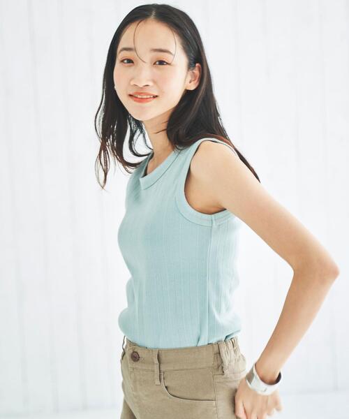 coen（コーエン）の「ハリヌキリブタンクトップ（タンクトップ・レディース・ブラック/ホワイト/ダークブラウン/ライム・M/L）」の6枚目の写真