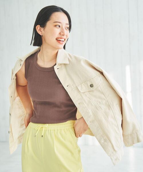 coen（コーエン）の「ハリヌキリブタンクトップ（タンクトップ・レディース・ブラック/ホワイト/ダークブラウン/ライム・M/L）」の8枚目の写真