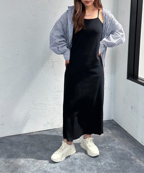 apres jour mignon(アプレジュールミニョン)の「カップ付きキャミワンピース【ZOZOTOWN限定アイテム】(ワンピース・レディース・オートミール/ネイビー/ブラック/ダークブラウン・フリー/X-LARGE)」の6枚目の写真